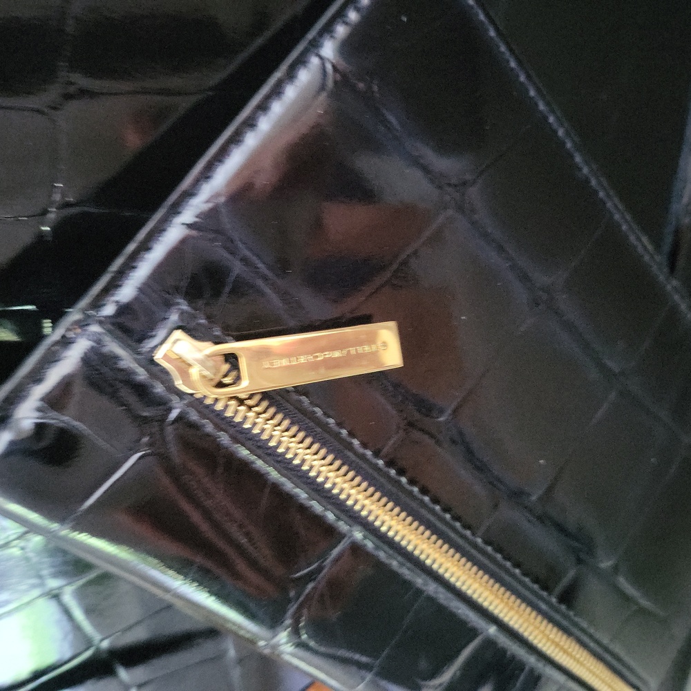 Stella McCartney Black Croc-Embossed Tote - Picture 7 of 10